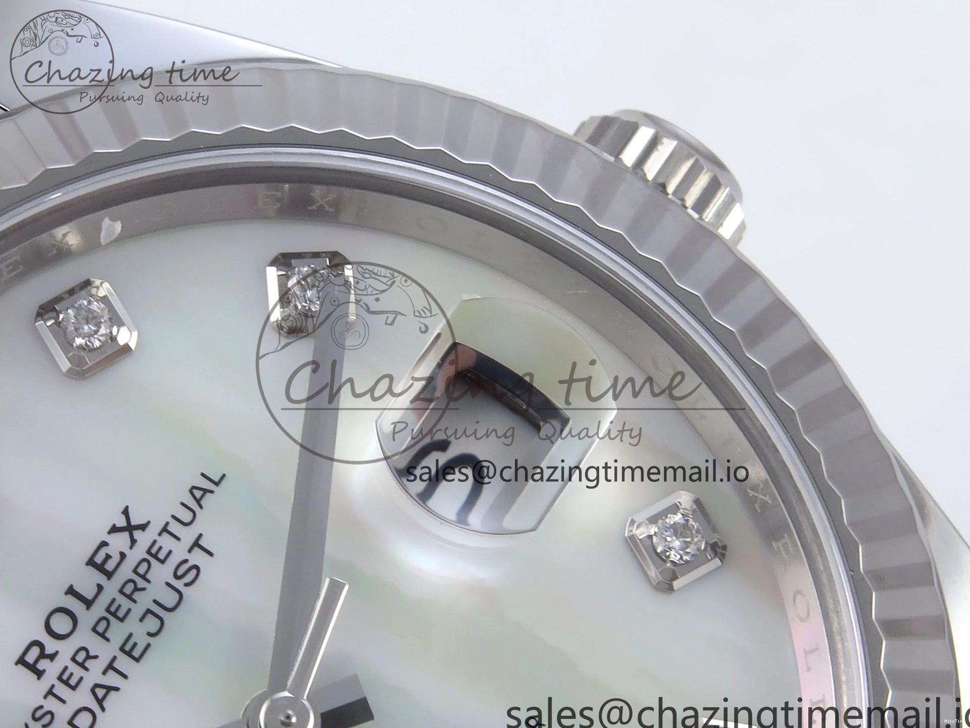 MiroTime 1230 Datejust 126334 41mm SS Clean 1:1 Best Edition White Pearl Moissanite Dial on SS Jubilee Bracelet VR Modern 898